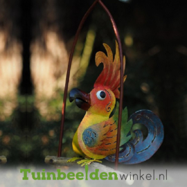 Metalen tuinbeeld figuur "De papegaai" TBW16013me