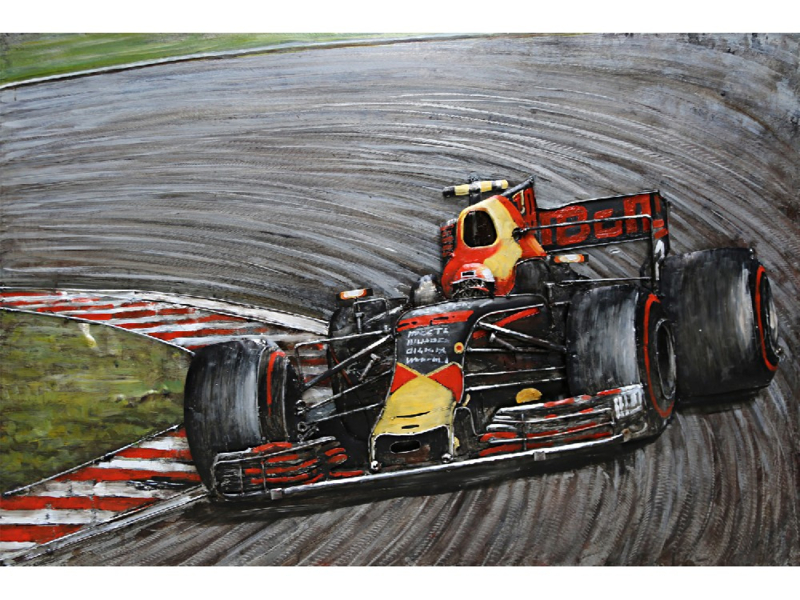 Metalen schilderij "Raceauto" TBW01156