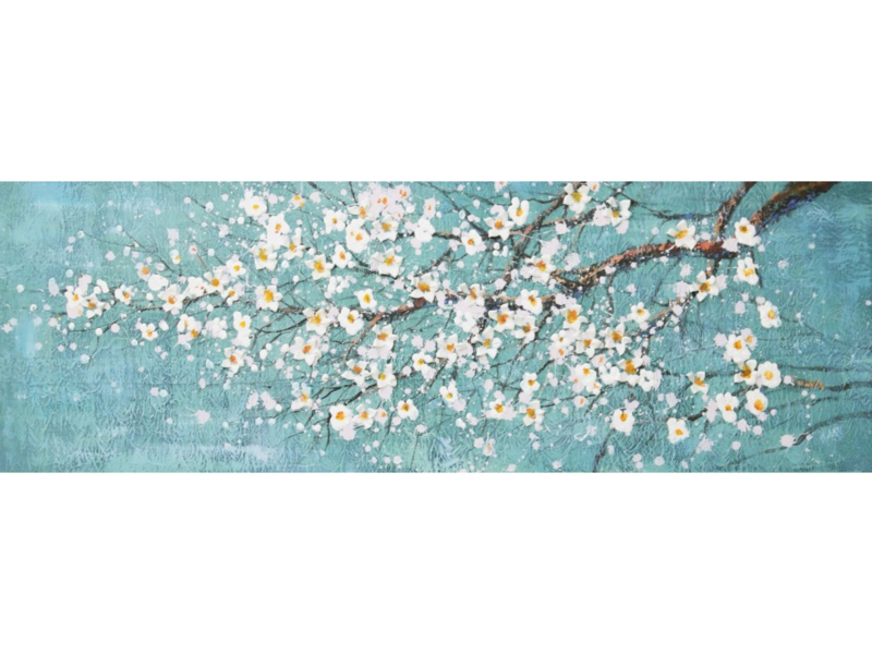 Olieverf schilderij bloemen ''Ikigai'' TBW007289