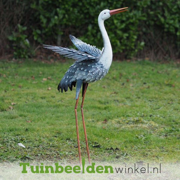 Metalen tuinbeeld figuur ''Kraanvogel'' TBW18781