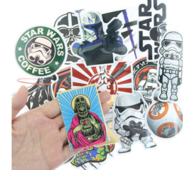 25 stuks verschillende grote Star Wars Stickers