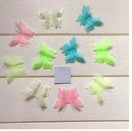 10 stuks 3d glow in the dark vlinders 7x8cm