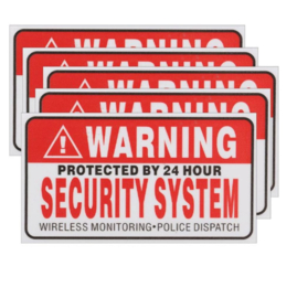5 stuks Waring security stickers 9x5 cm