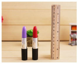 2 stuks balpennen model lippenstift - lipstick rood