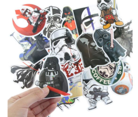 25 stuks verschillende grote Star Wars Stickers