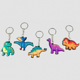12 stuks sleutelhangers dinosaurussen