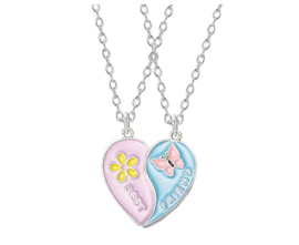 2-delige ketting Best Friends roze - blauw