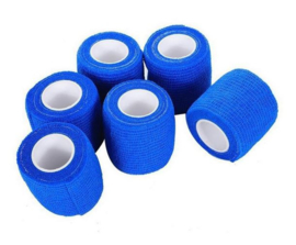 4 rollen zelfklevende elastische bandage tape blauw