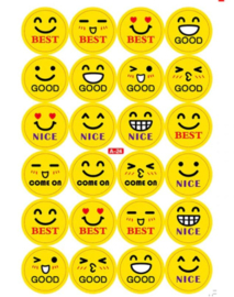 10 velletjes beloningstickers emoji (240 stickertjes)