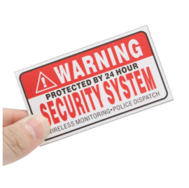 5 stuks Waring security stickers 9x5 cm