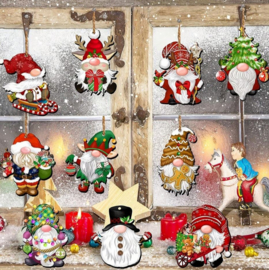 24 stuks houten kerstboom hangers kerst kabouters