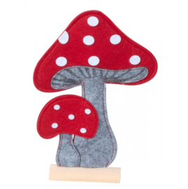 Staande Vilten paddestoel 23,5 cm hoog