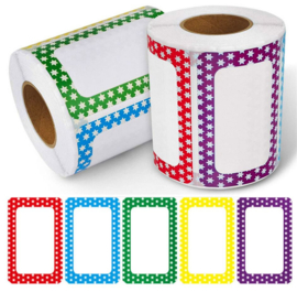 150 stuks naam stickers sterretjes op rol - multicolor - 9x5.7 cm