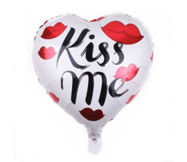 Helium ballon hart Kiss Me 45x40 cm - Valentijn