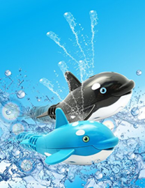 Zwemmende walvis die water spuit - water pets - swimming walvis