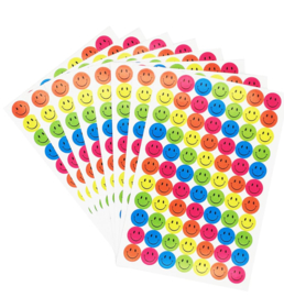 8 velletjes smiley stickers multicolor 15x9 cm