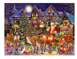 Diamond Painting kerstman arreslee speelgoed 20x30 cm (vierkante steentjes)