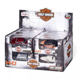 2 stuks Harley Davidson 1:64 H-D Custom Cars