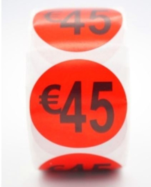 Prijsstickers op tol 45 euro 2cm - 500 stuks