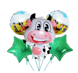 5 stuks folie ballonnen koe - boerderij
