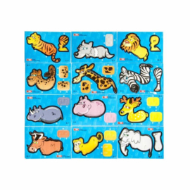 12 stuks verschillende 3D puzzels wilde dieren - uitdeel cadeautjes