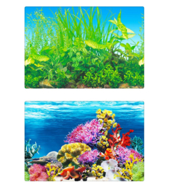Aquarium achtergrond 3d poster 2-zijdig 40x60 cm