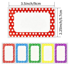 150 stuks naam stickers sterretjes op rol - multicolor - 9x5.7 cm