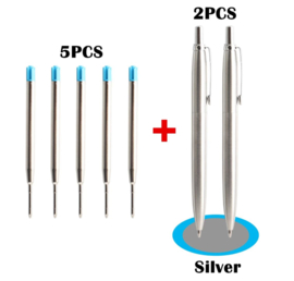 2 metalen balpennen + 4 navullingen