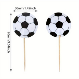 48 stuks cupcake toppers voetbal