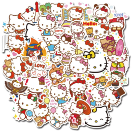 50 stuks stickers Hello kitty 4-8 cm