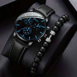 Herenhorloge + armband in cadeaudoosje