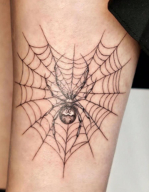 Tattoo spinneweb met spin (tijdelijke tattoo)