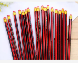 10 stuks potloden met gum