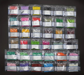 Pakket met losse diamond steentjes rond 36 kleuren - 1000 steentjes per kleur