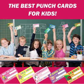 50 stuks beloningskaartjes - punch kaarten eenhoorn - unicorn - leermiddel basischool