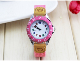 Kinderhorloge roze met smiley