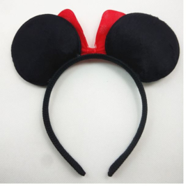 Diadeem Minni Mouse oren met rode strik - witte stippen