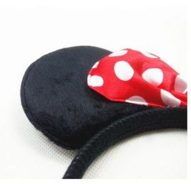 Diadeem Minni Mouse oren met rode strik - witte stippen