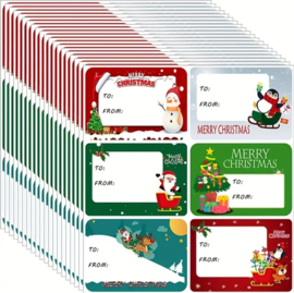 90 stuks naamstickers - cadeau stickers kerst 