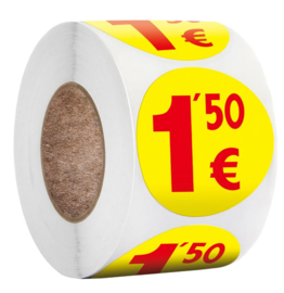 500 stuks prijs stickers op rol 1,50 €
