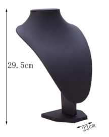 Sieraden display lederlook zwart 29,5 cm hoog