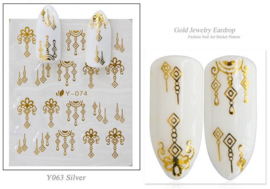 30 velletjes 3d nagelstickers / nail art / goud zilver