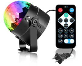 Roterende disco lamp  3 W RGB LED met afstandsbediening