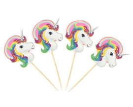 24 stuks cupcake toppers unicorn / eenhoorn