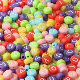 1000 stuks alfabet kralen - multicolor - candy color 4x7mm