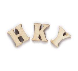 100 stuks houten letters naturel 7-16mm