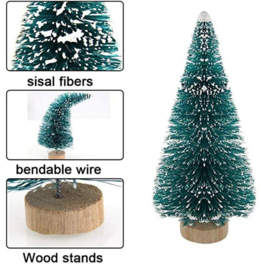 12 stuks mini kerstbomen 4 cm miniatuur