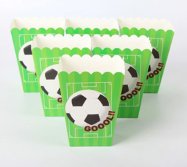 6 stuks popcorn bakjes voetbal 13 x 9,5 x 6,2 cm