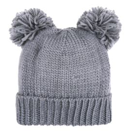 Beanie - muts PomPom Fun grijs