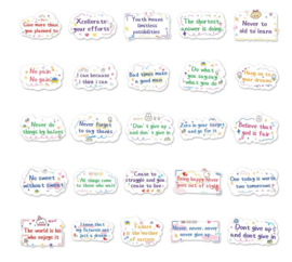 50 stuks stickers Engelse teksten 5.5 - 8.5 cm